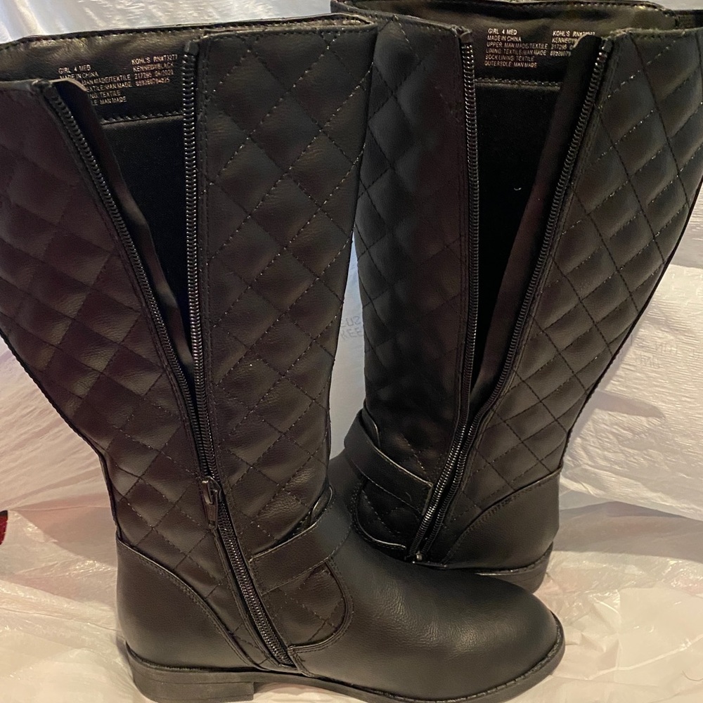 New without tags tall black zip up boots